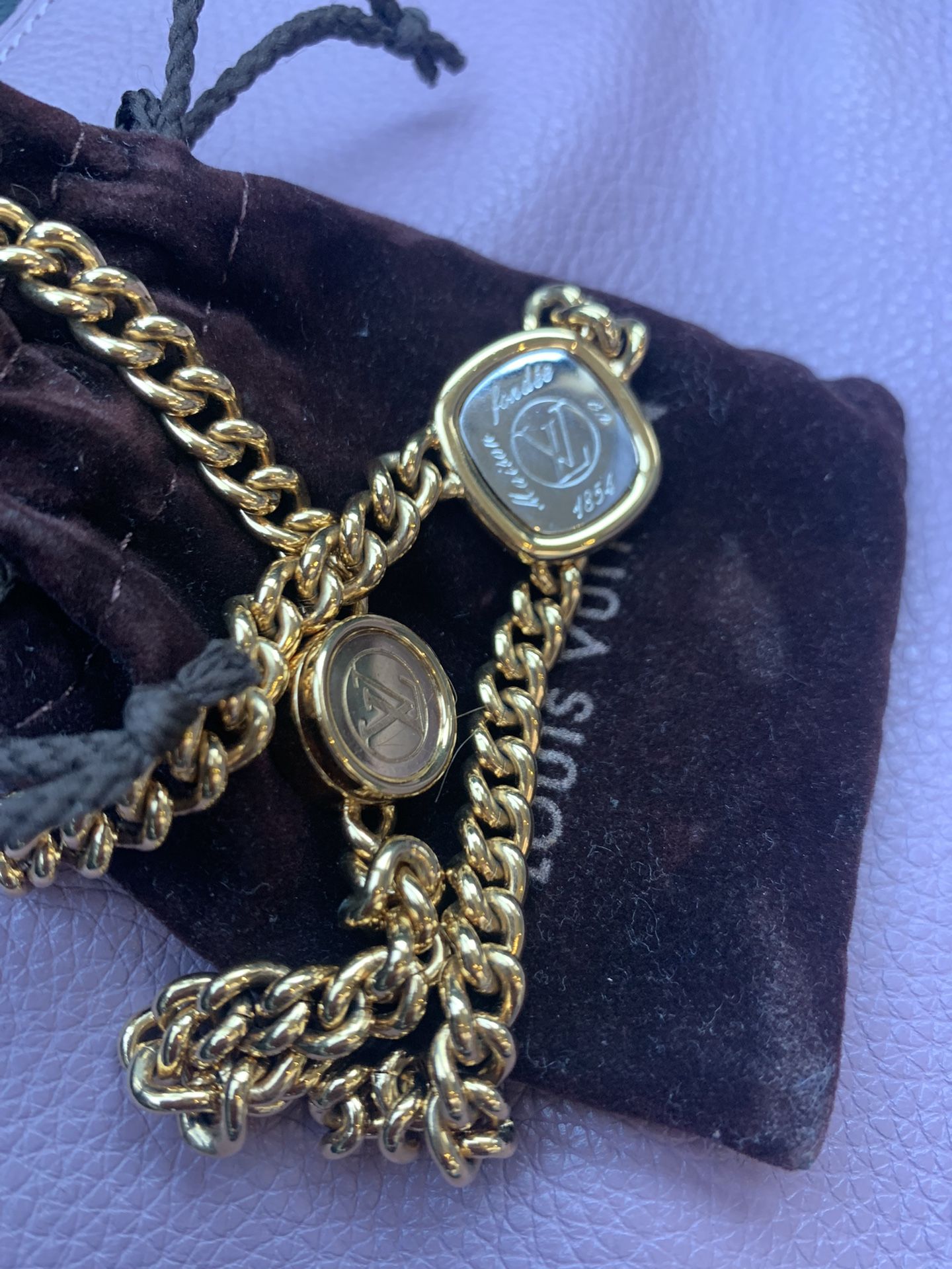 Louis Vuitton Gold Choker With Silver Plate