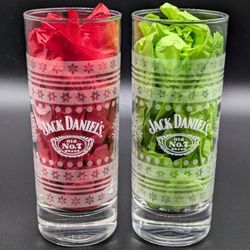 Jack Daniels Highball Etched Snowflake Sweater Glasses Set Of 12