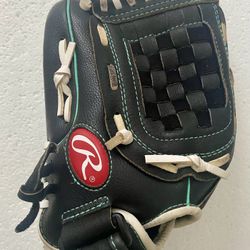 Rawlings The Gold Glove Co. WFP115MT LH Throw Leather Palm Black w/Teal Trim 11 1/2 INCH