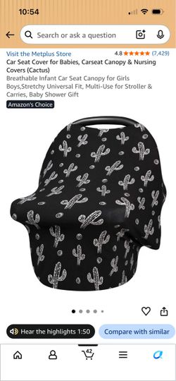 Car Seat Cover for Babies, Carseat Canopy & Nursing Covers (Cactus) Breathable Infant Car Seat Canopy for Girls Boys,Stretchy Universal Fit, Multi-Use