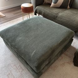 Green Upholstered Ottoman