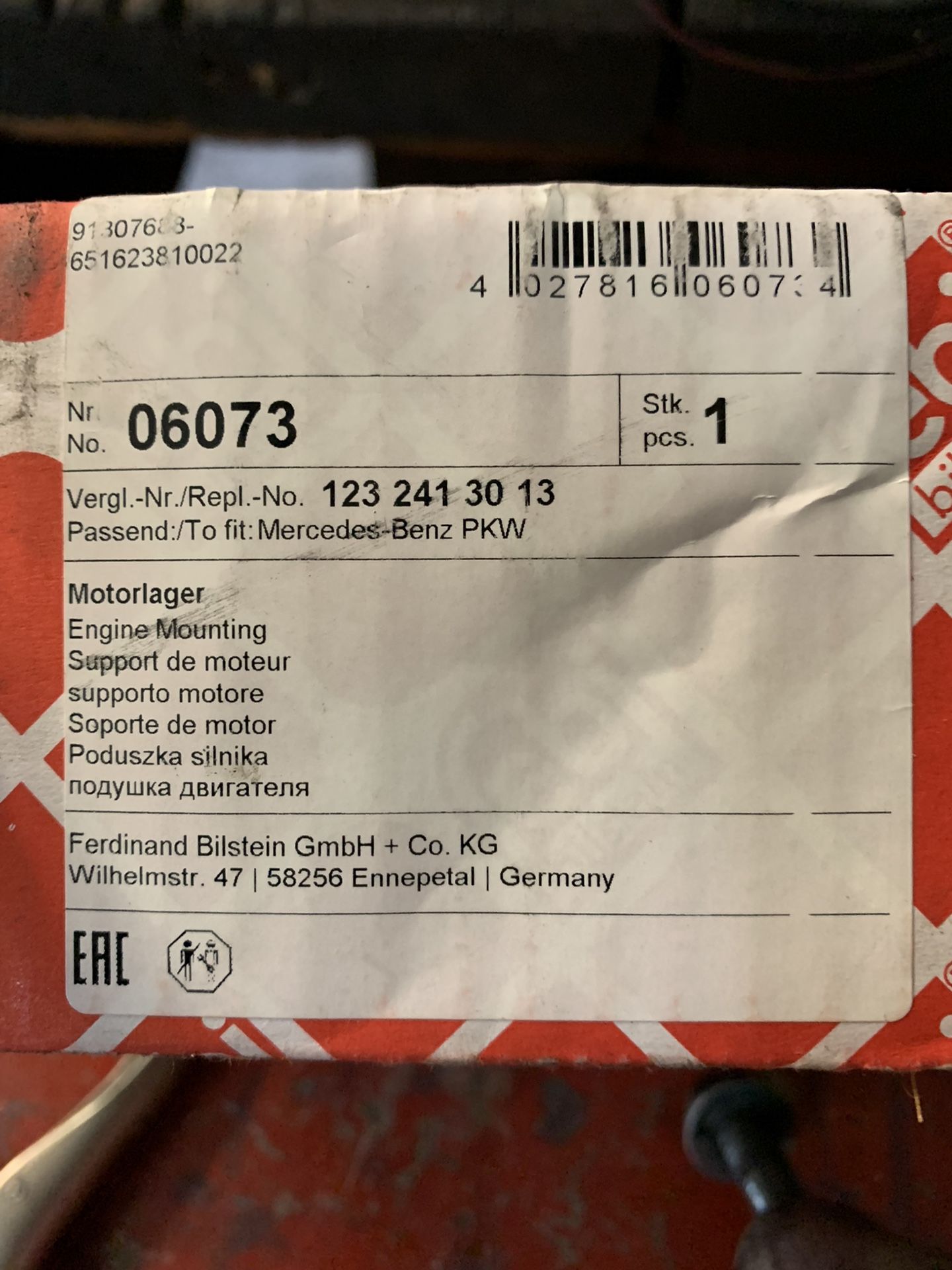 Merecedes Diesel Engine Mounts -set Of Three