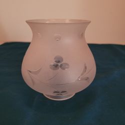 Vintage 5" Tall Frosted Etched Glass Shade