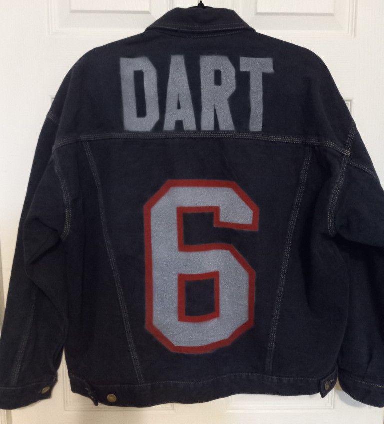 JAXSON DART NY GIANTS CUSTOM JEAN NUMBER JACKET 