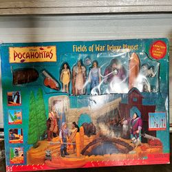 RARE NEW Disney Pocahontas "Fields of War" Deluxe Playset - Mattel 1995