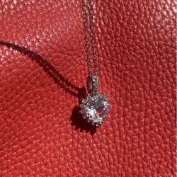  White Sapphire and Silver Necklace