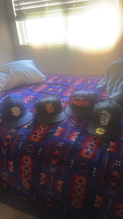 Hats with designs on side  read description