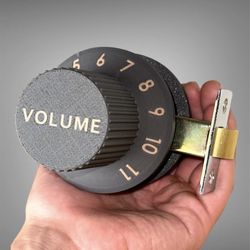 Guitar Volume Door Knob Deluxe Set. Ebony & Bamboo