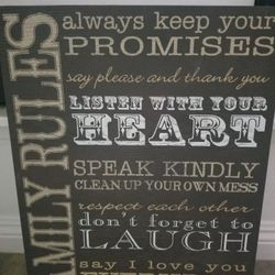 Family Rules Wall Art