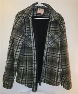 Hawke & Co Plaid Sherpa-Lined Shirt Jacket Medium
