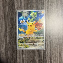 Pokémon Pikachu SVP 027 Promo Full Art Holo Black Star Card Adventuring Together