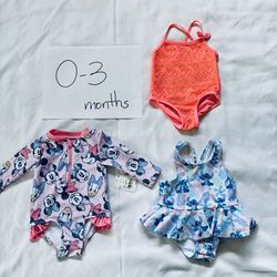 0-3 months New with tag Disney Baby Minnie and Daisy body bathing suit, Lilo and Stitch and Koala Kid