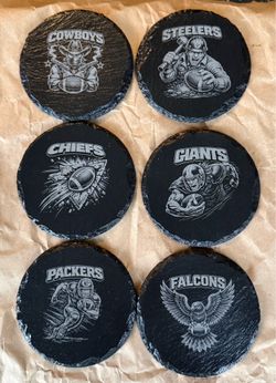 Custom Slate Coasters with your favorite NFL Team