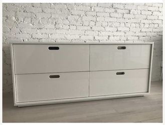 CB2 White Gloss Dresser Set