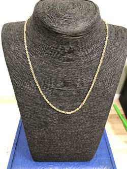 19” rope necklace 14k gold
