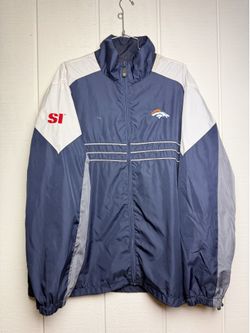 Dunbrooke NFL Denver Broncos Windbreaker XL Sports Zip Up Football Jacket STAINS