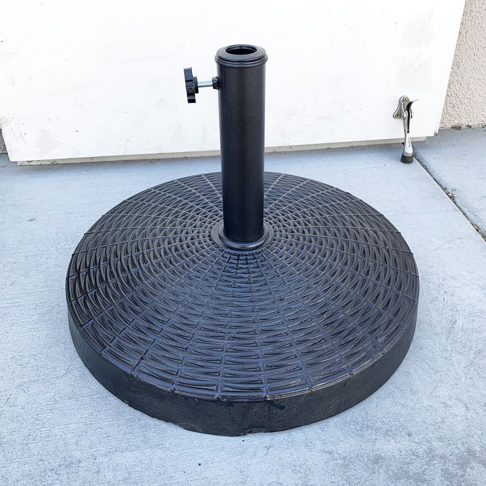 New $40 Heavy Patio Umbrella Base 20” Round Stand Outdoor Garden Market, Weight 55lbs