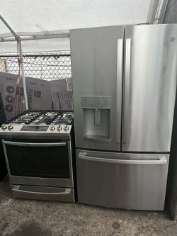 Refrijerador General Electric 3 Puertas Y Estufa General Electric De Gas 