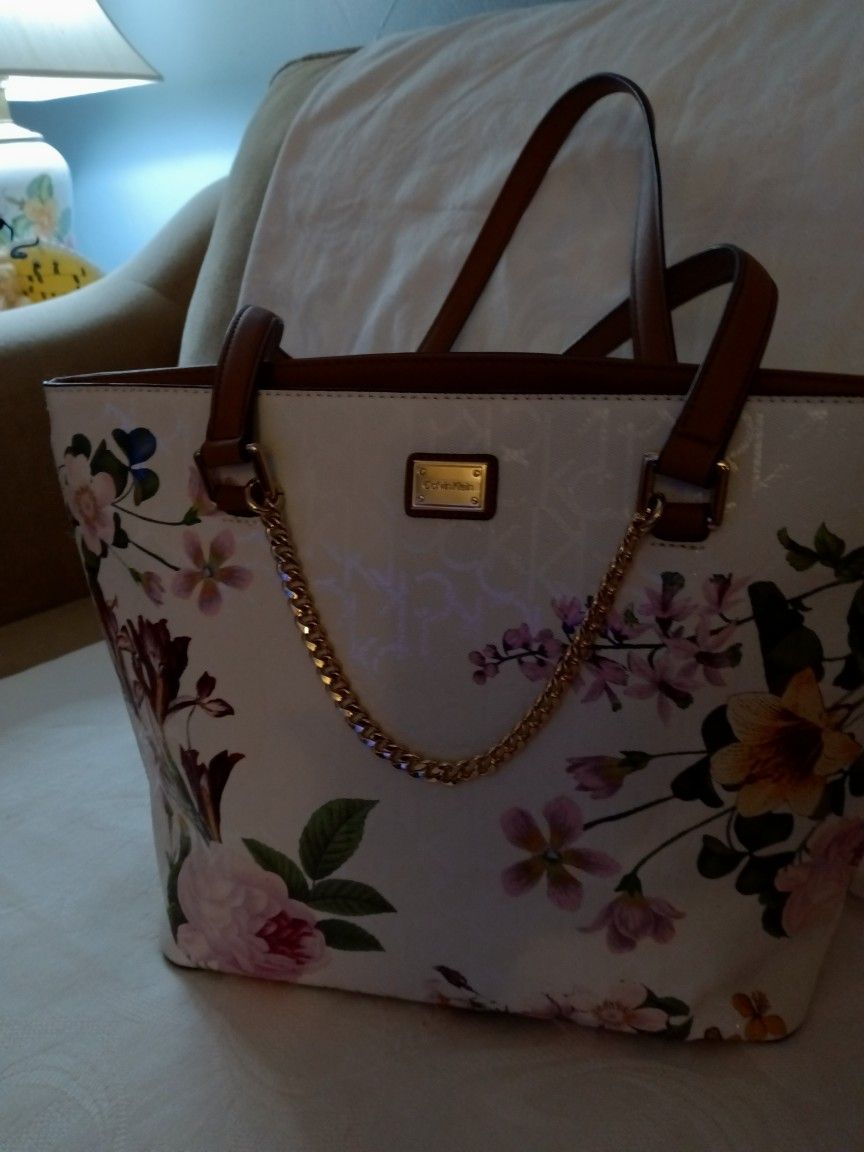 Calvin Klein Floral Handbag/Tote/Shoulder Bag
