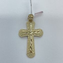 Gold Pendant Cross 14K New 