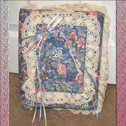 Custom Made Cat Theme Floral Fabric Photo Album