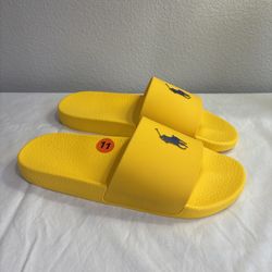 Polo Ralph Lauren YELLOW Slides Size 11 Mens