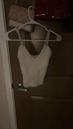 Unif White Fuzzy Crop Top