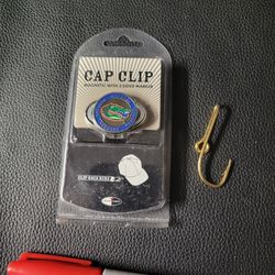 Gators Cap Clip & Ball Marker, And A Fishing Hook Cap Clip
