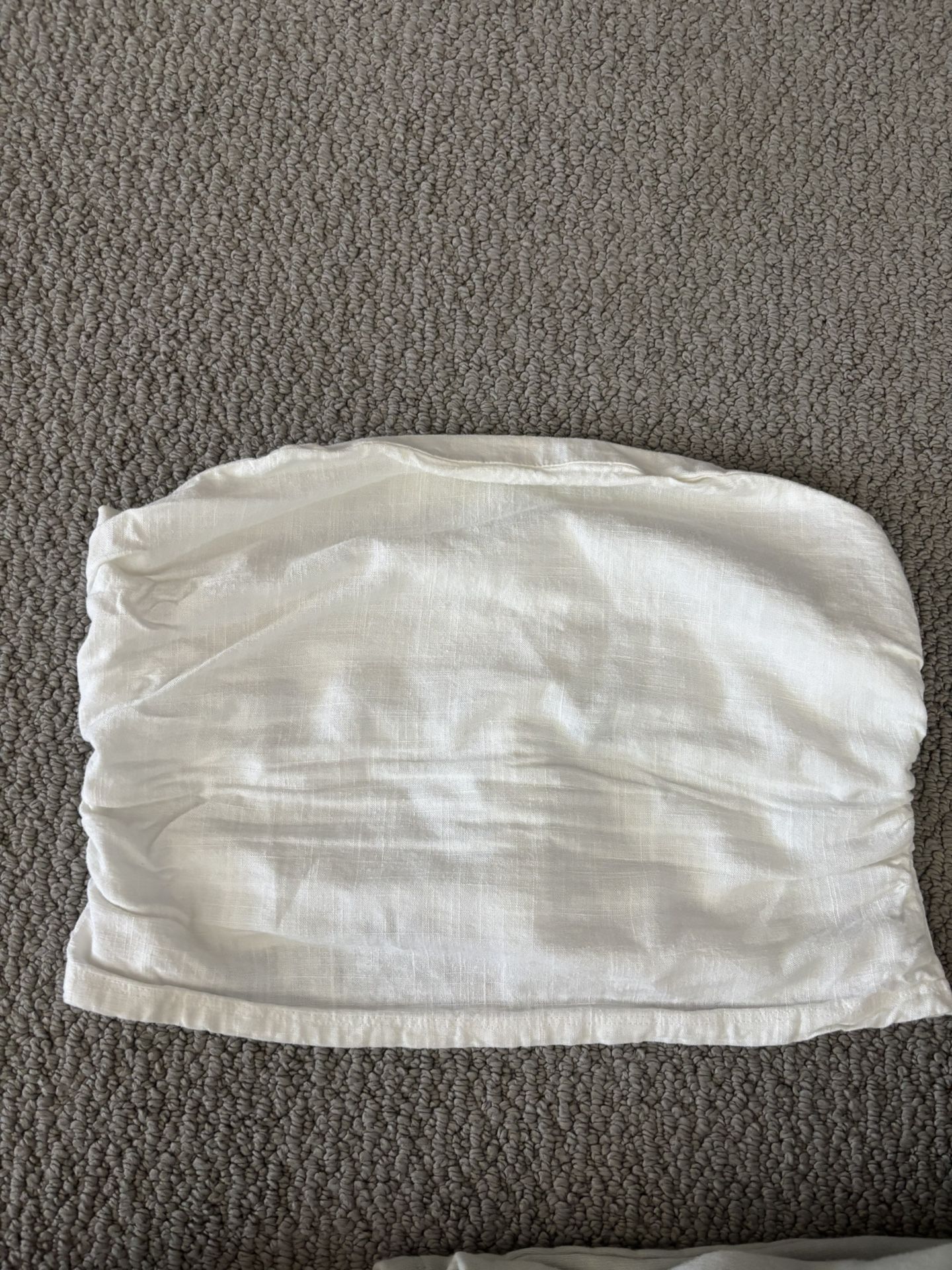 White Zip up tube top