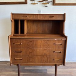 Danish Teak Wood Secretary Desk 