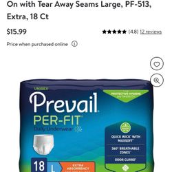 Large Adult Pull-up Diapers Underwear  Large $5 Per Pack 