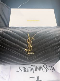 Saint Laurent clutch gold chain