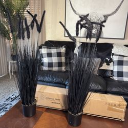 New Artificial Horsetail Grass Black - 2 Pack