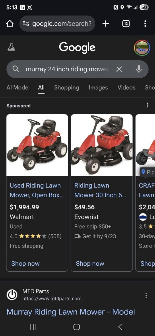 Murray 24 Inch Riding Mower