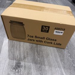 7Oz Small Glass Jars With Cork Lids