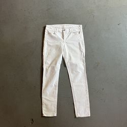 American Eagle White high-waisted straight leg jeans