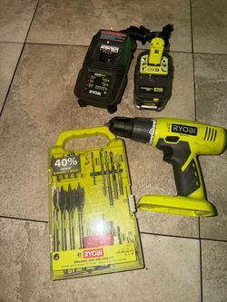 Ryobi ONE+ 18V Drill, 4Ah Battery, Charger, and 31-Piece Bit Set