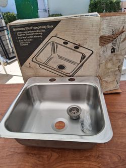 Stainless Steel Hospitality Drop-In Sink...15 x15 ..BRAND NEW!!