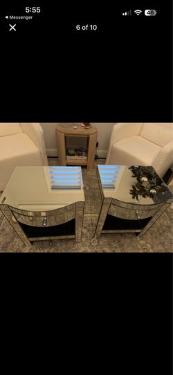 Mirrored night stands set of 2