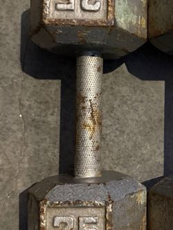 Vintage Cast Iron 25 lb Hex Dumbbell