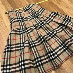 Vintage Burberry Signature Plaid Check Wool Skirt Women's XS