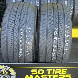 2 USED TIRES 255/50R19 Yokohama w/70% Thread  Both Installed and Balanced $140 ($70 each) 