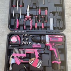 3/8” Cordless Drill & Complete Home Tool Kit with Carrying Case