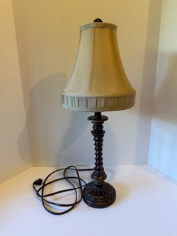 Table Lamp Bronze Fluted with Shade