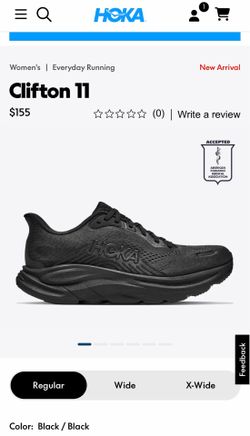 Hoka One One Clifton 11 Women's Size 9B Black/Black Running Shoe New Without Box
