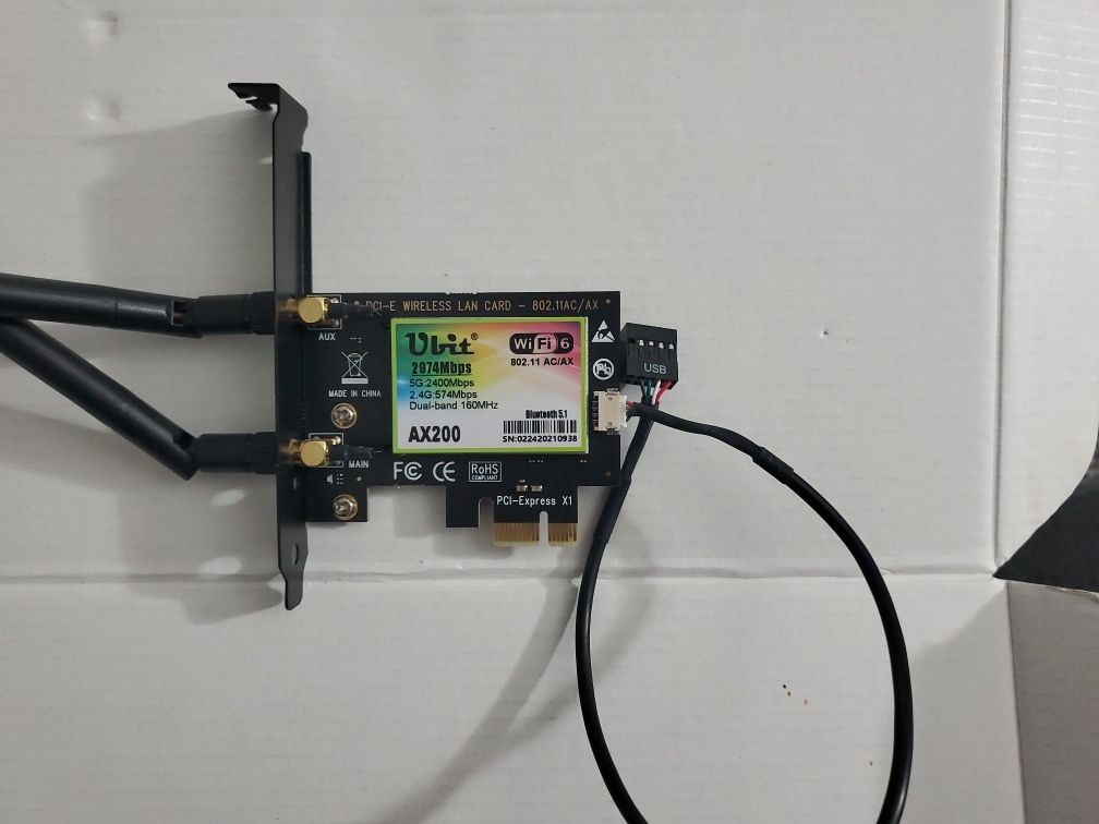 Ubit AX200 PCIe Wi‑Fi 6 (2974 Mbps) + BT 5.1 – $20