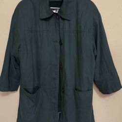Green Women’s Button Up Coat 