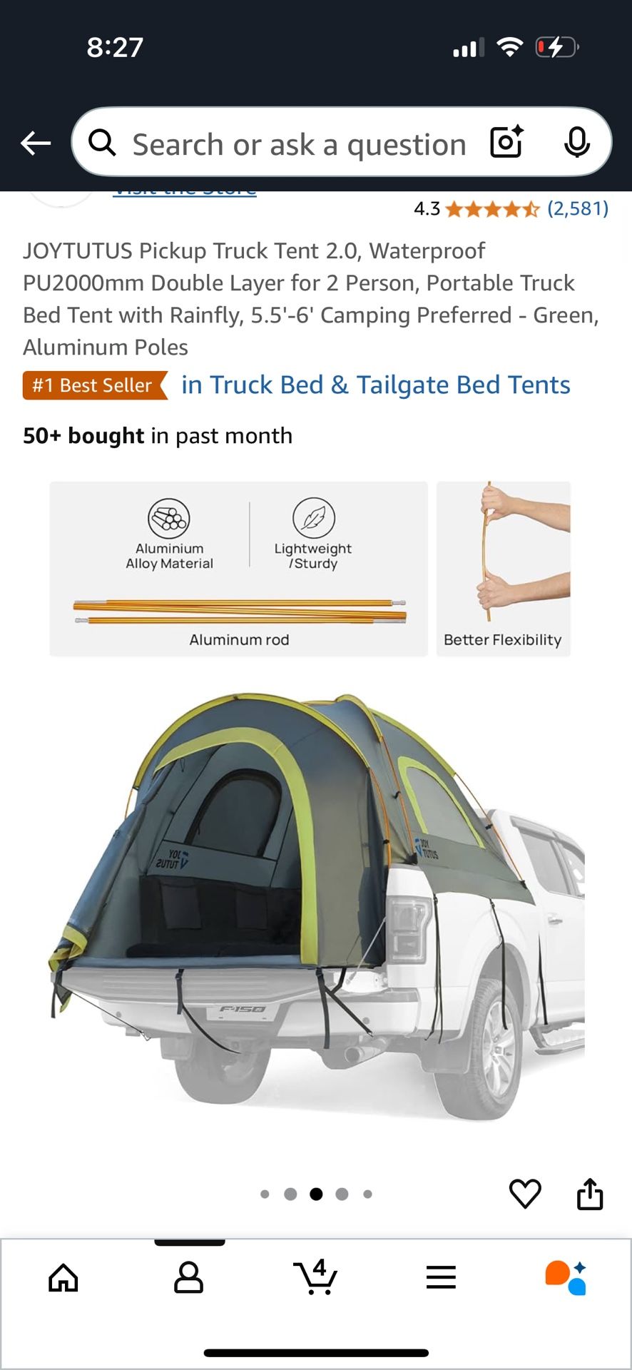 Truck Bed Tent 5.5ft Bed