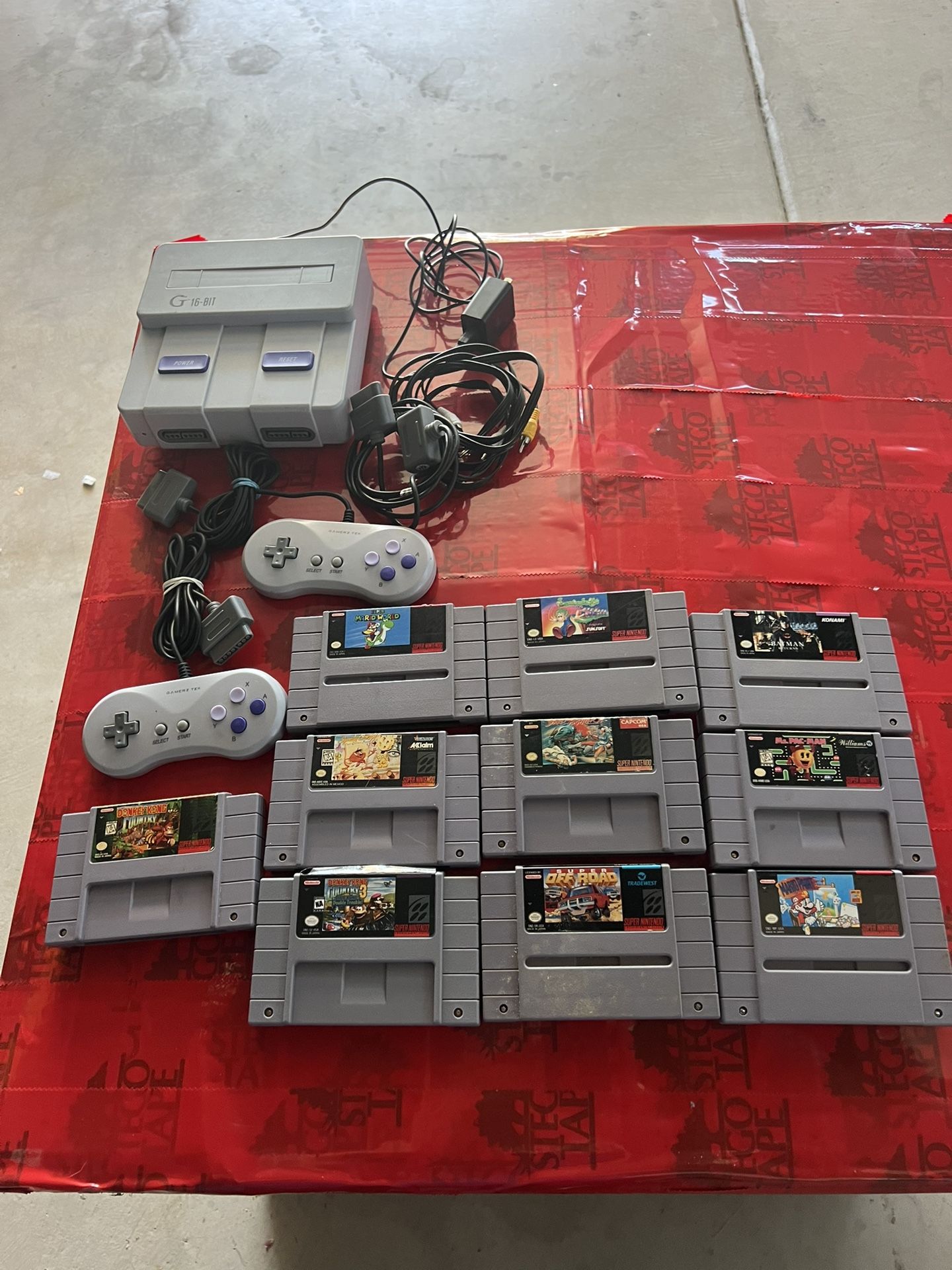 Super Nintendo Console With 10 games