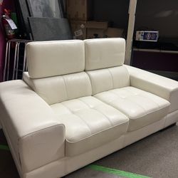 White Leather Coach 